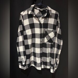 Divided Black & White Buffalo Check unisex Button-Up Shirt